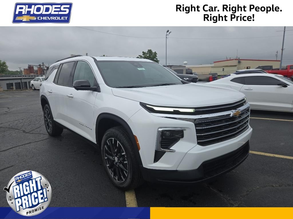 2026 Chevrolet Traverse LT in Summit White — front three-quarter view