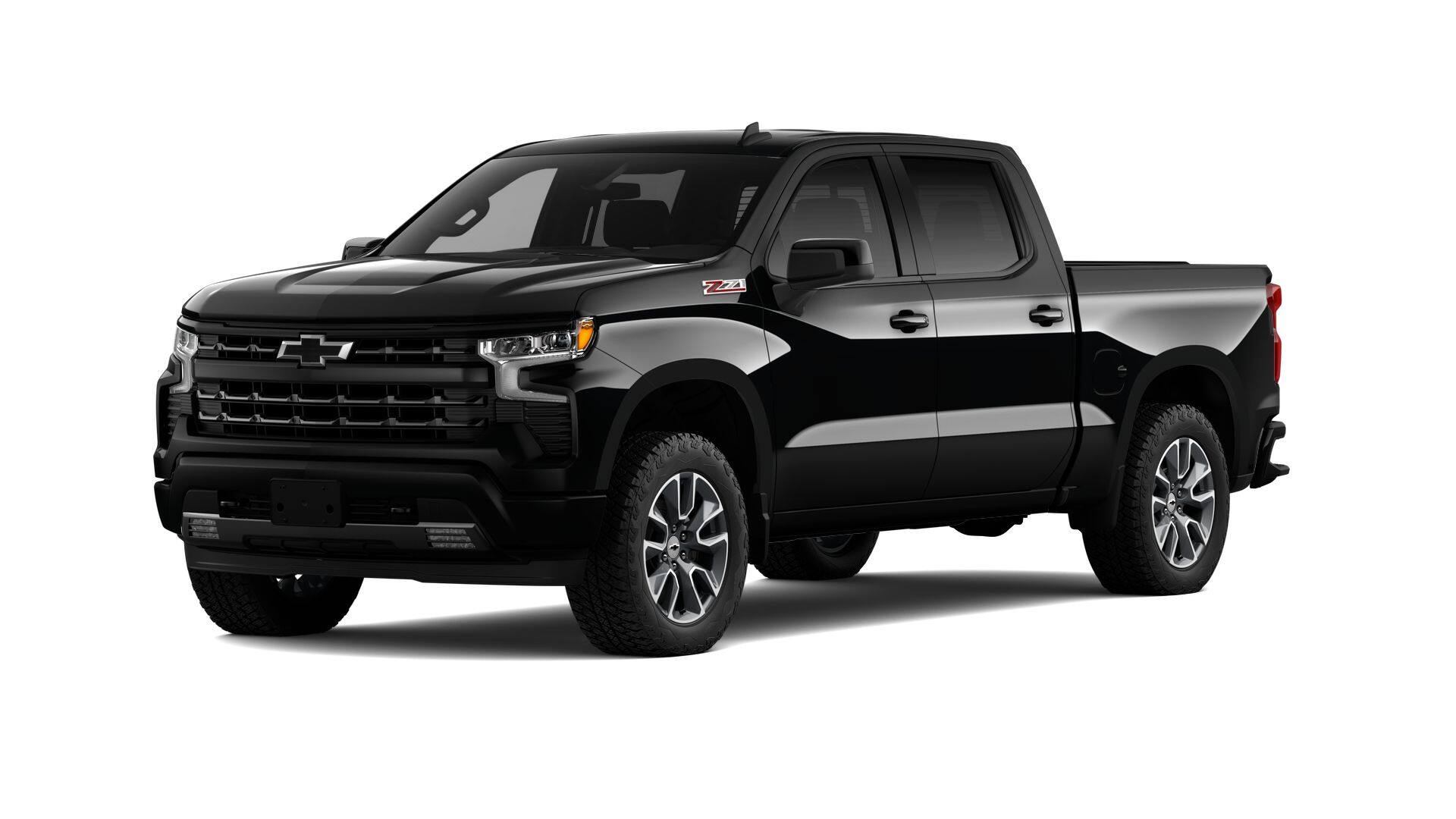 2026 Chevrolet Silverado 1500 RST in Black — front three-quarter view